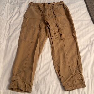 Banana Republic Tan Cropped Utility Pant with Tie Belt